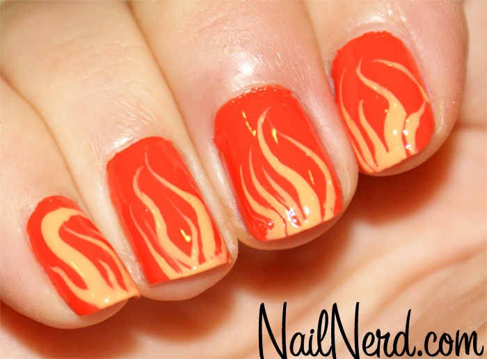 Nail art with flames