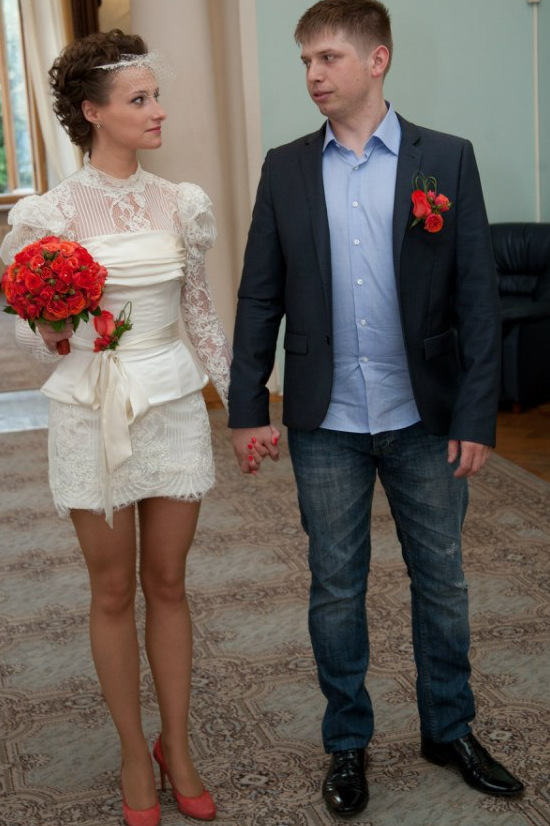 короткое платье невесты