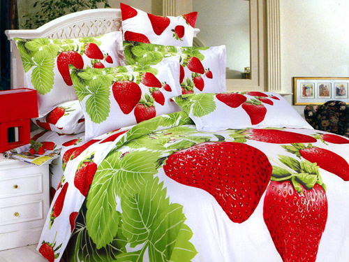 sheet with strawberries